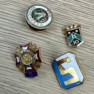 Vintage Gold Filled Lapel Pin Lot- 4pc